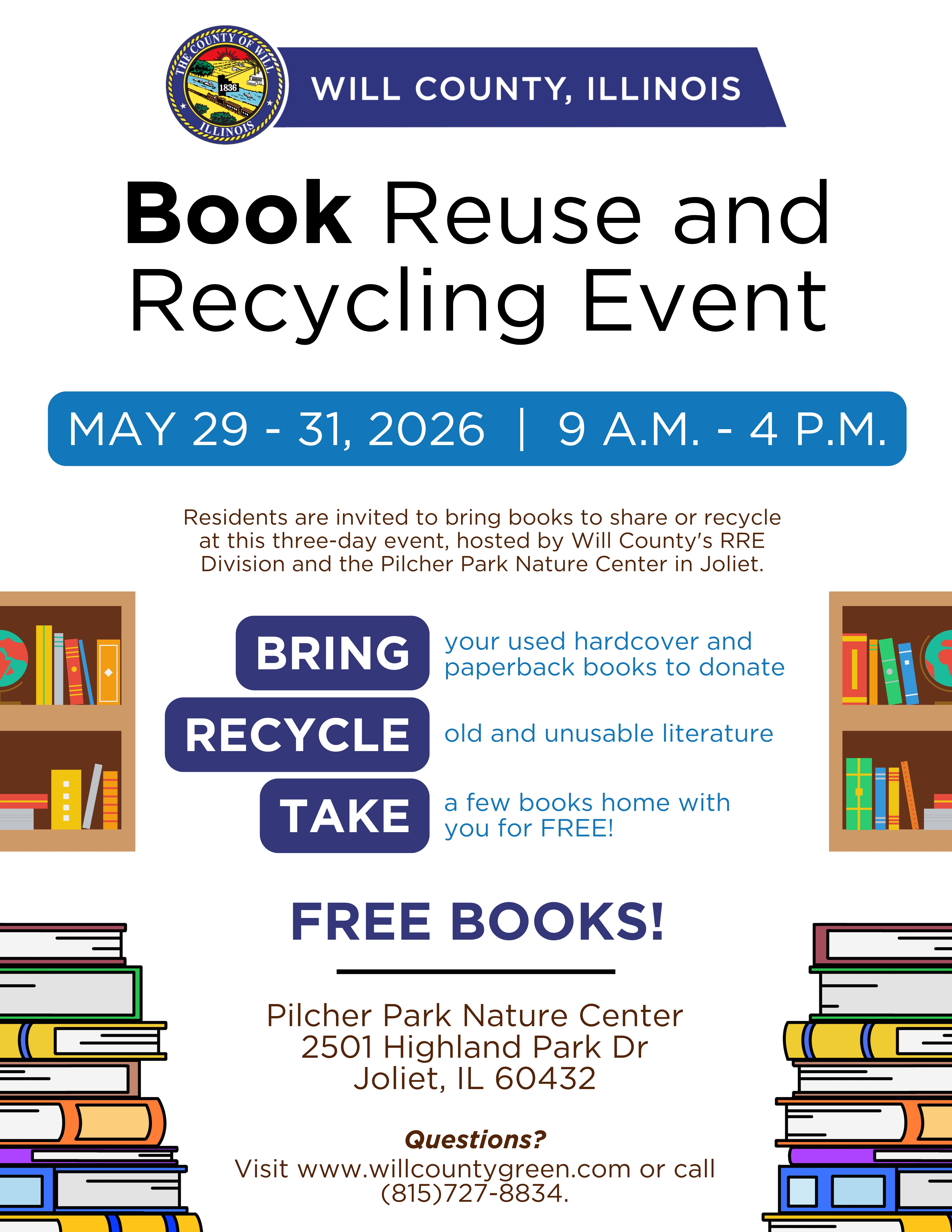 Click here to view the 2026 Book Reuse and Recycling Event Flyer.